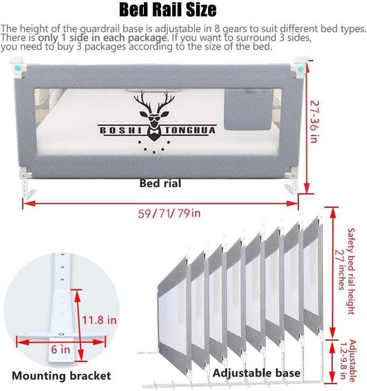 Toddler Bed Rail 150cm Extra Long Safety Guard Fold Down Swing Kids Bedrail nobranded
