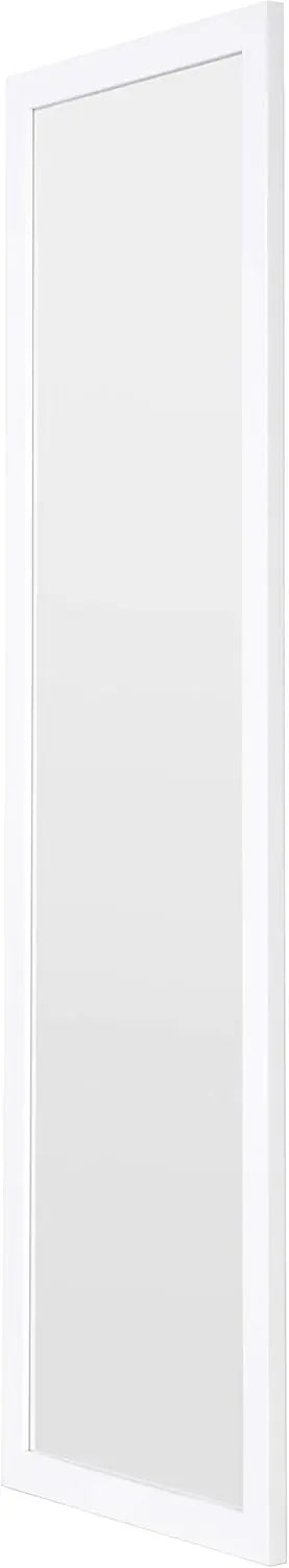 Home Selections Full Length Wooden Wall Mounted Mirror - White - 35x110cm - RT Online Outlet