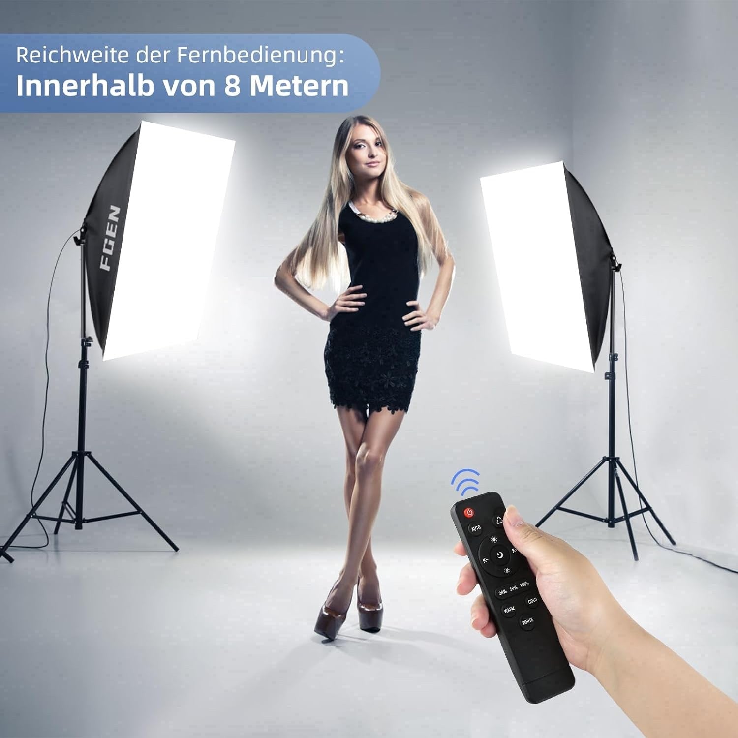 Softbox Photography Lighting FGen 85W LED Soft Box with Remote Control Dimmable