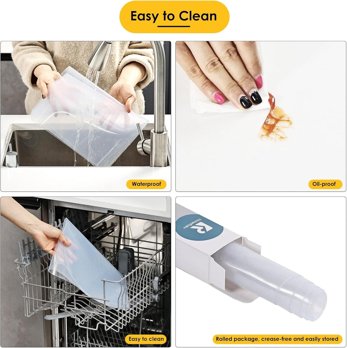 Silicone Worktop Protector Mat 60x90cm Clear Heat Resistant Non Slip Kitchen