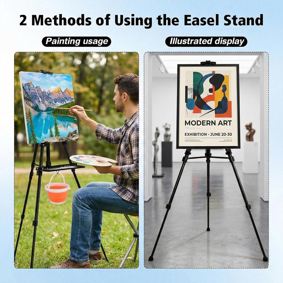 Artist Easel Stand Tripod Adjustable 52-160cm Folding Painting Canvas Display