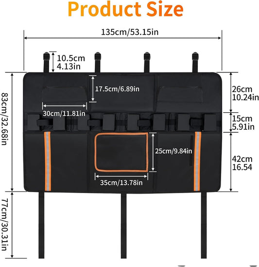 Tailgate Bike Pad Carrier Rack 5 Bikes Black 135x83cm Pickup Truck 2 Pockets