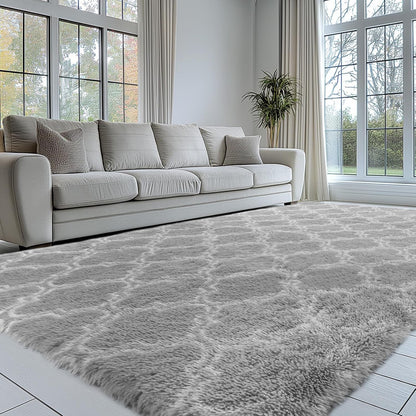 Shaggy Rug Large Living Room Carpet 300x425cm Light Grey Lantern Non Slip Soft