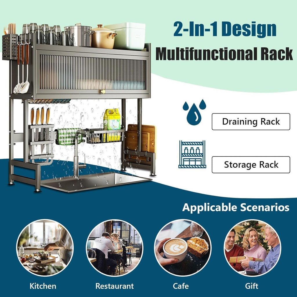 WUDLEP Over Sink Dish Drying Rack 3 Tier Large Drainer Rack