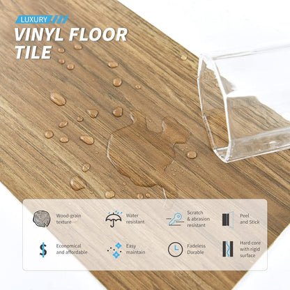 Floor Tiles Vinyl Peel Stick 36 Pack Wood Effect Waterproof Self Adhesive Planks