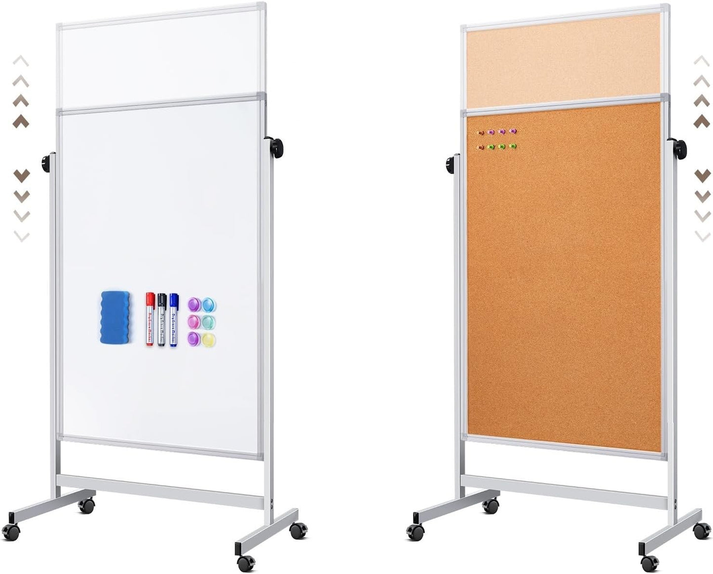 Magnetic Whiteboard Stand 120x60 cm Mobile Dry Erase Board Portable Classroom