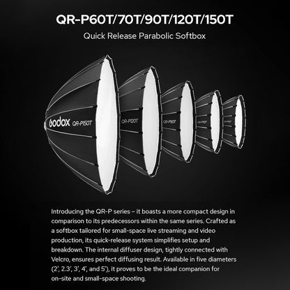 Photography Softbox Parabolic 150cm Quick Release Bowens Mount Diffusers Bag