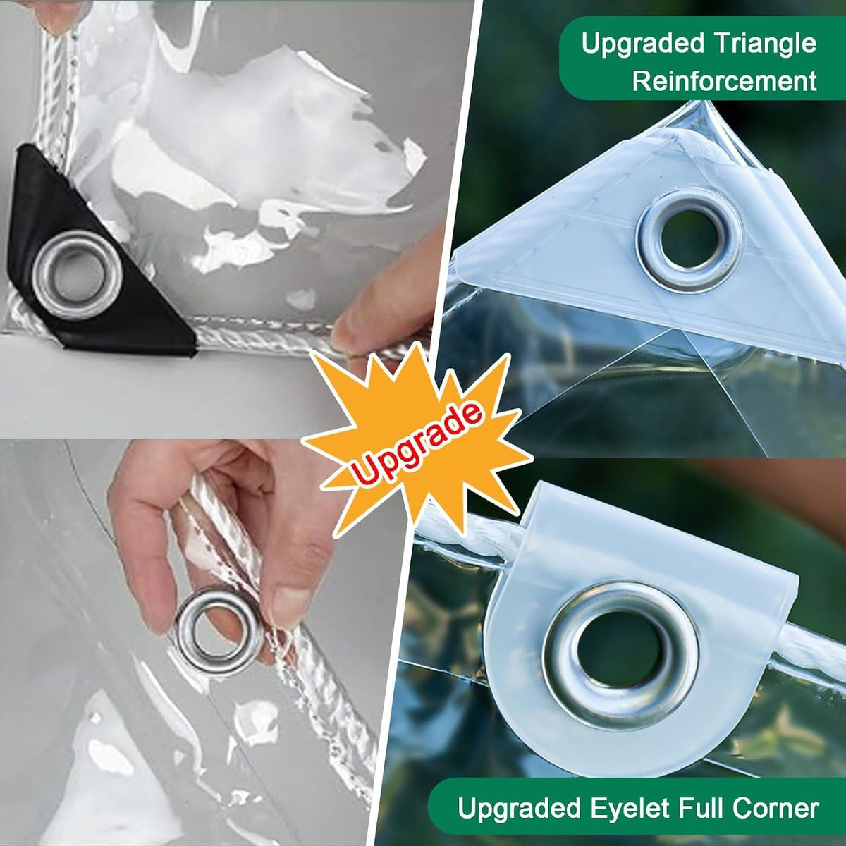 Clear Tarpaulin Waterproof Heavy Duty 4x6m PVC Sheet With Eyelets Garden Cover