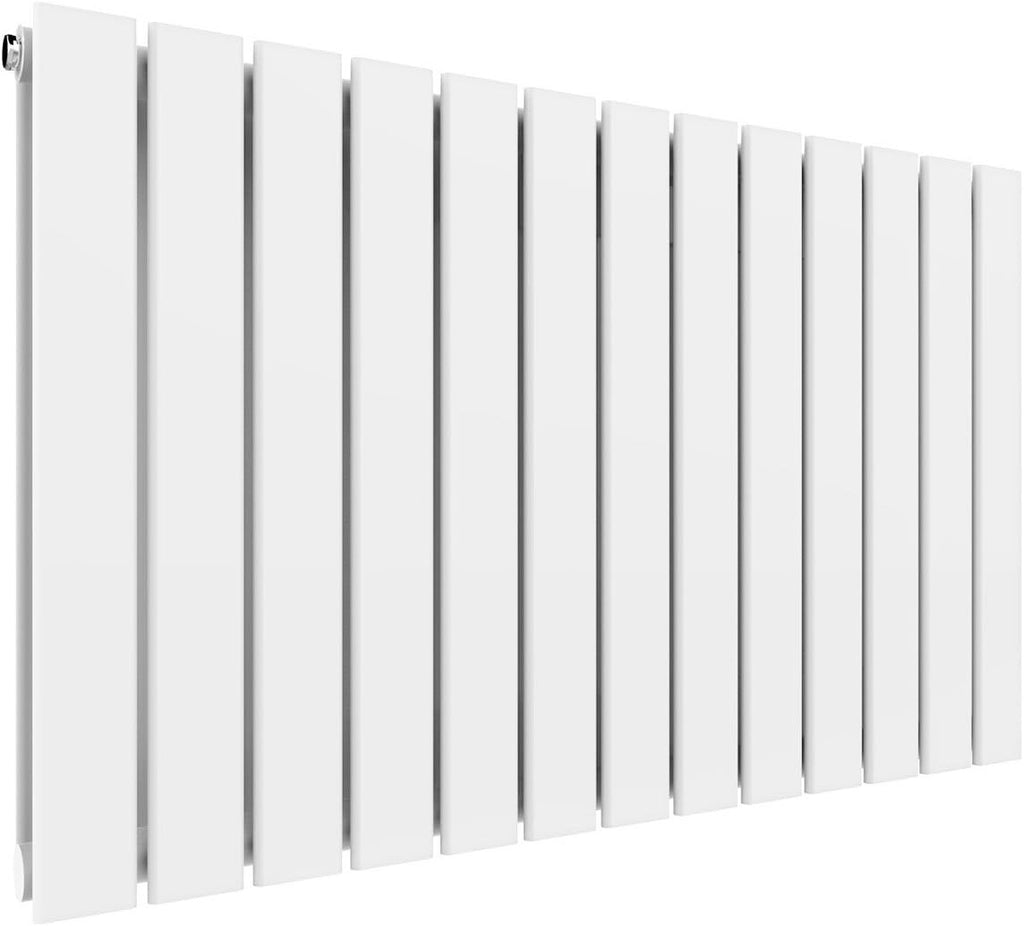 600x988mm White Double Flat Panel Horizontal Radiator Wall or Floor Mount