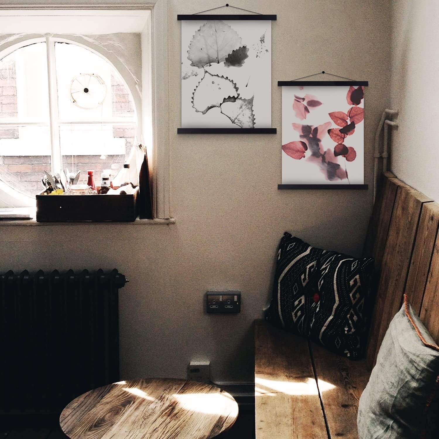 A0 Magnetic Poster Frame Light Wood Hanging Print Hanger