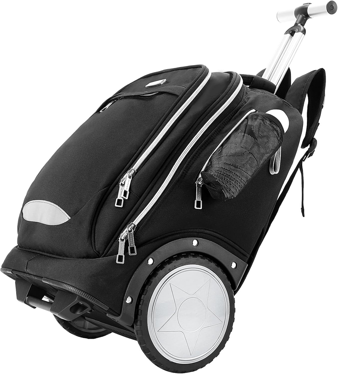 Rolling Backpack Carry On Laptop Bag Large Wheels Telescopic Handle Travel