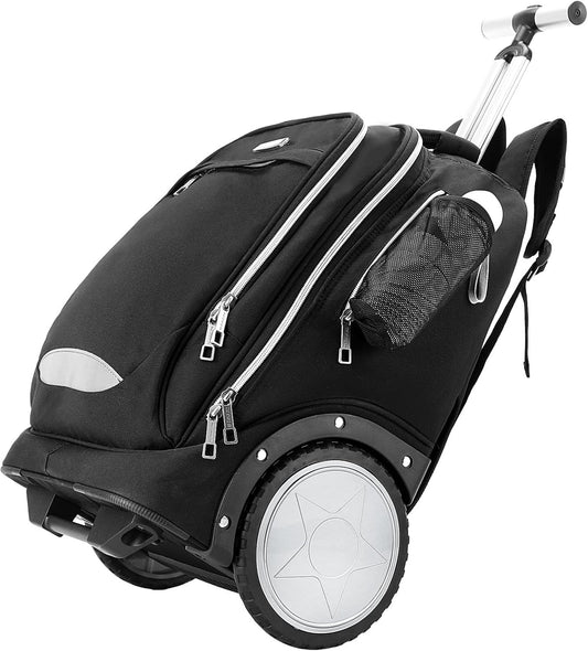 Rolling Backpack Carry On Laptop Bag Large Wheels Telescopic Handle Travel