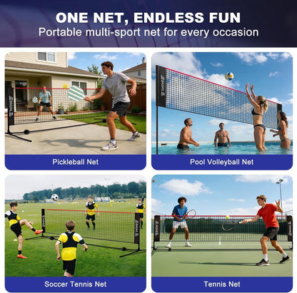 Badminton Tennis Volleyball Net 4.1M Adjustable Height Portable Stand Carry Bag