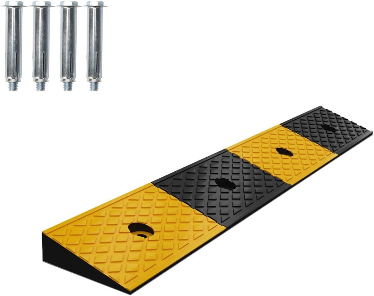 Kerb Ramp Rubber Threshold Wheelchair 100x15x5cm 5cm Rise Non Slip Fixing Bolts