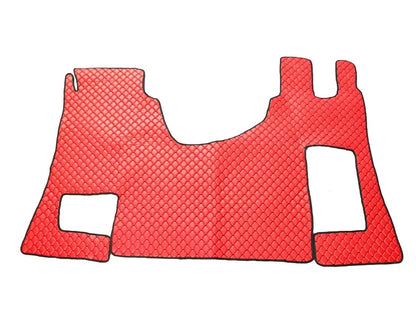 Mercedes Actros MP4 RHD Manual Red Eco Leather Floor Mat Full Coverage Cover