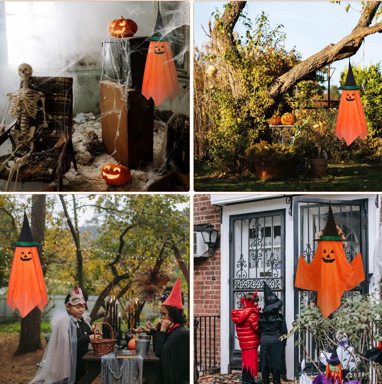 AIEX Halloween Pumpkin Decorations, Hanging Pumpkin Ornaments Pumpkin Orange