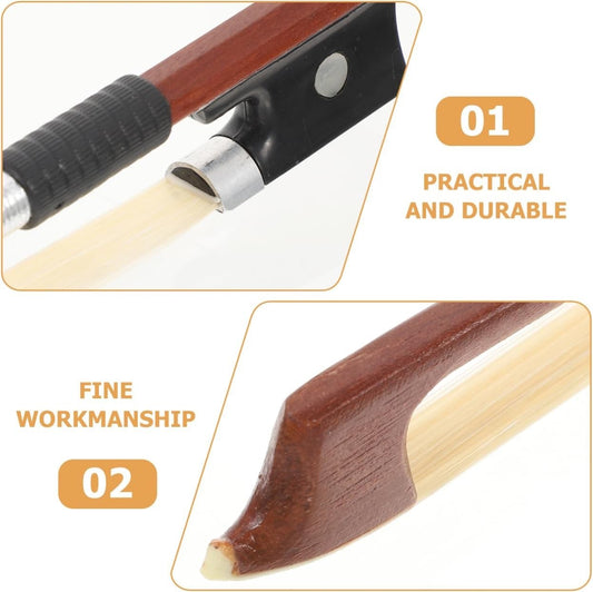 Violin Bow 1/16 Size 44cm Wooden Horsehair Lightweight Student Practice
