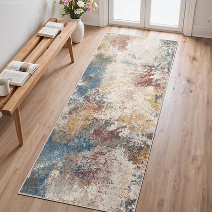 Washable Area Rug 240x300cm Non Slip Low Pile Large Living Dining Room Carpet