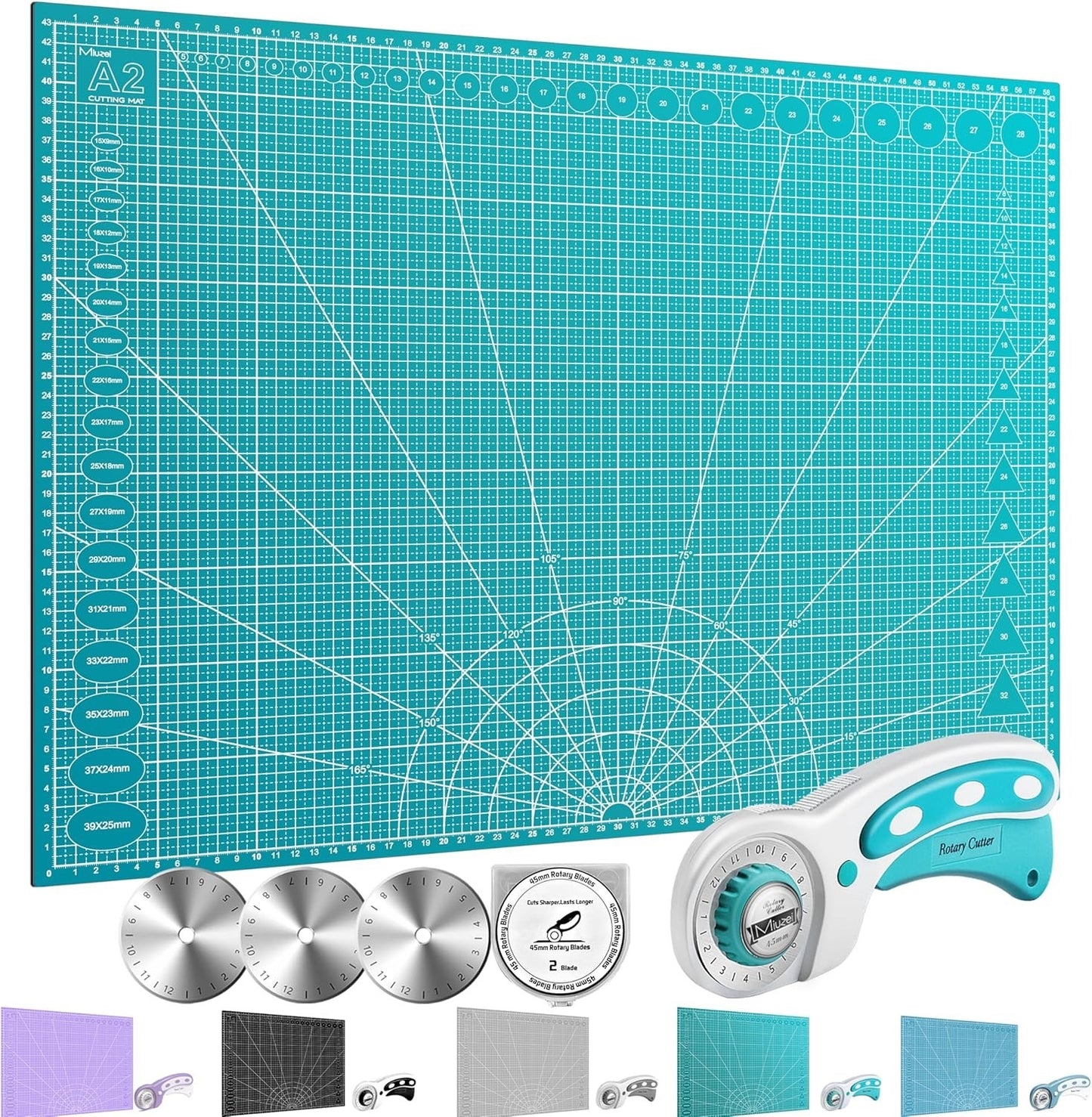 A2 Cutting Mat Self Healing Craft Mat Quilting Sewing Fabric Leather Pad Cyan