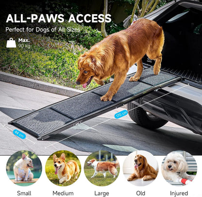 Dog Car Ramp Folding 170cm Aluminium Non Slip Pet Ramp 90kg SUV Truck Bed Sofa
