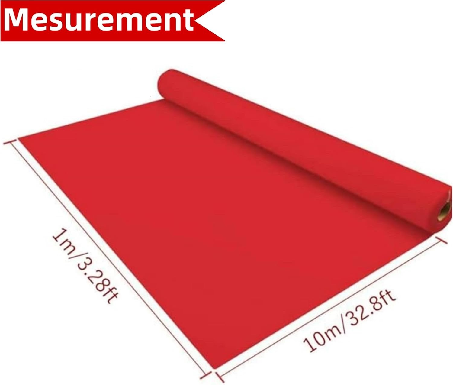 Red Carpet Runner 10x1m Non Slip Aisle Rug for Wedding Party Event VIP