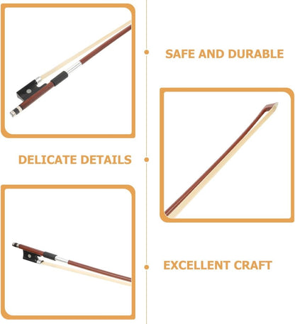 Violin Bow 1/16 Size 44cm Wooden Horsehair Lightweight Student Practice