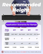 6FT Telescopic Wheelchair Ramp 600LB Aluminum Portable Mobility 2 Pack