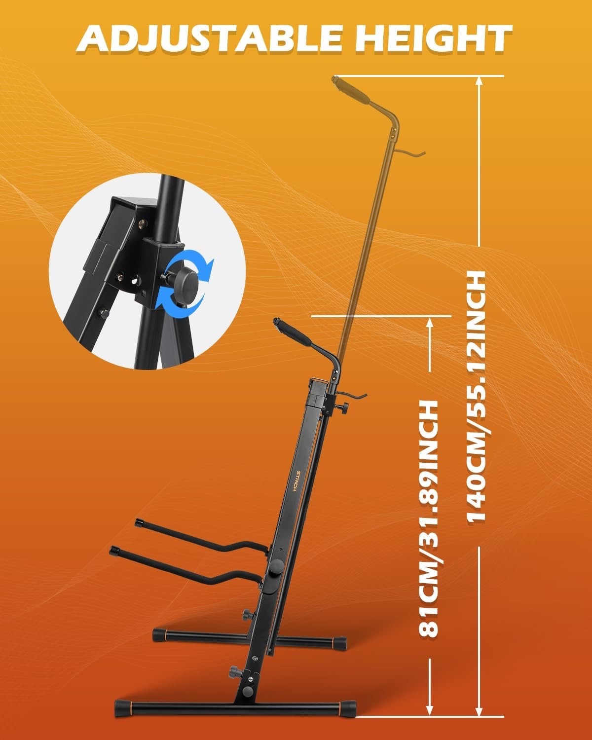 Cello Stand Adjustable Steel Holder 1/4 1/2 3/4 4/4 Bass w Bow Hook Floor