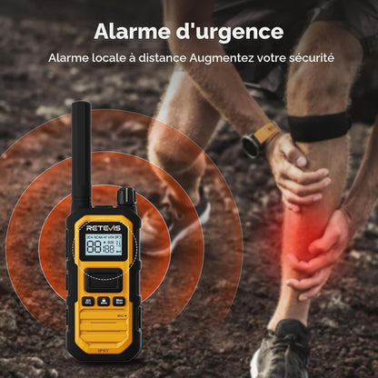 Walkie Talkie Two Way Radios Long Range IP67 Waterproof 2000mAh 4 Pack Yellow