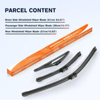 Front Rear Wiper Blades Set for Fiat 500 07+ Ford Ka MK2 10+ 24 14 11 Inch