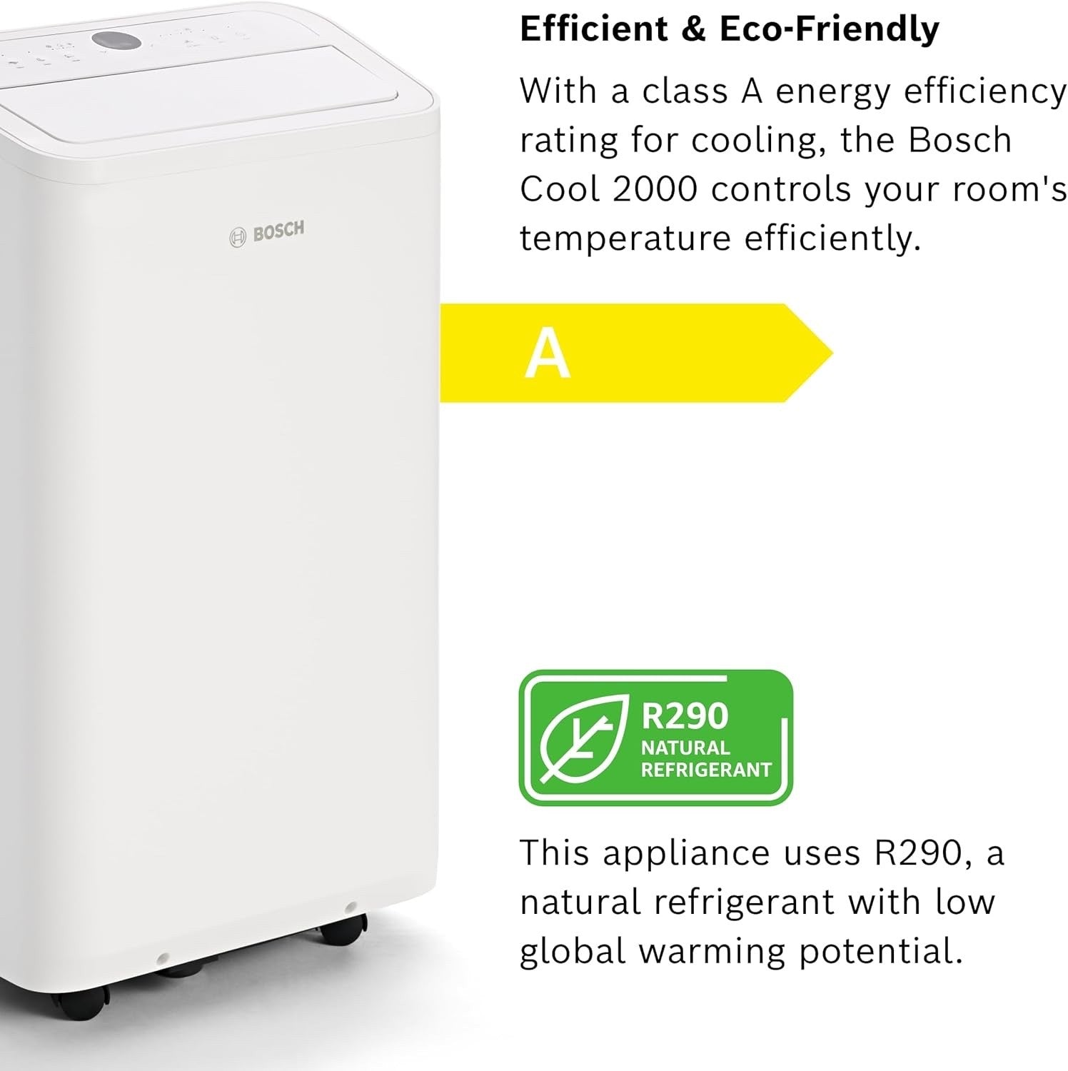 Bosch Cool 2000 Portable AC 3-in-1 Air Conditioner 2.6kW Dehumidifier Fan