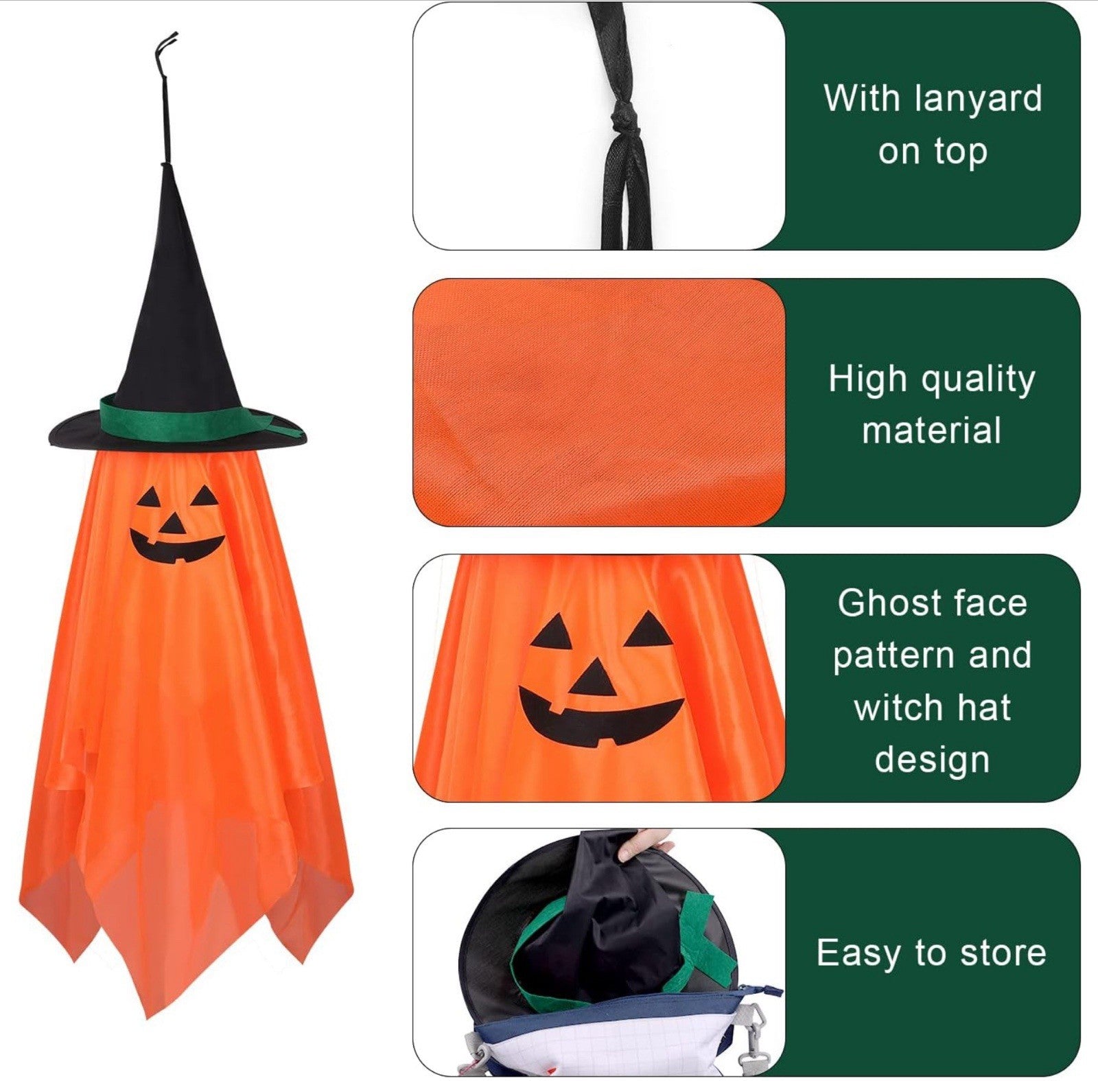 AIEX Halloween Pumpkin Decorations, Hanging Pumpkin Ornaments Pumpkin Orange