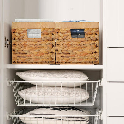 Wicker Basket Storage Large Water Hyacinth Woven Toy Bathroom Nursery Hamper