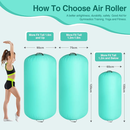 Gymnastics Air Roller Inflatable Tumbling Barrel Yoga Training Home 100 cm