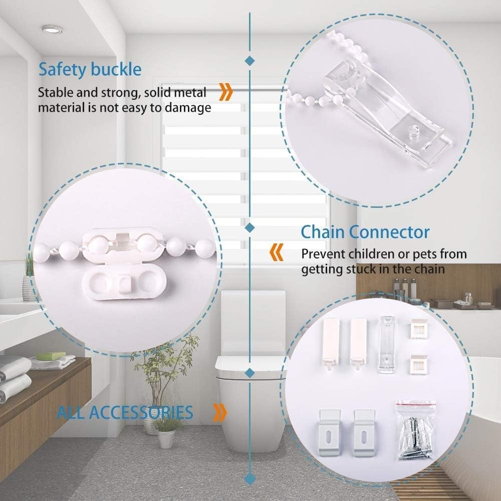 Zebra Day Night Roller Blind Easy Fit Window Shade 85x230cm White