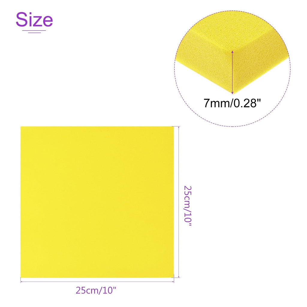 DMiotech 4 Pack 9.8 x 9.8 Inch 7mm Thick EVA Foam Sheets Yellow