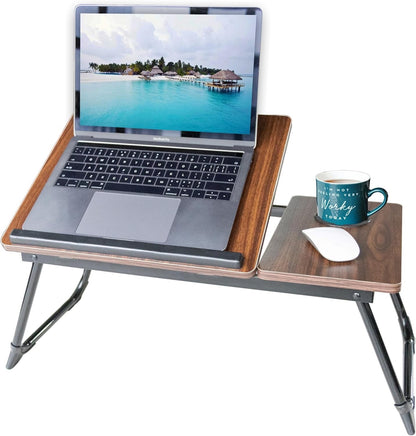 Laptop Bed Table Foldable Desk Cup Slot Reading Holder Sofa Tray Portable Stand