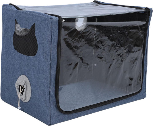 Pet Nebulizer Box Oxygen Chamber Cat Dog Portable Foldable Clear Vet Cage