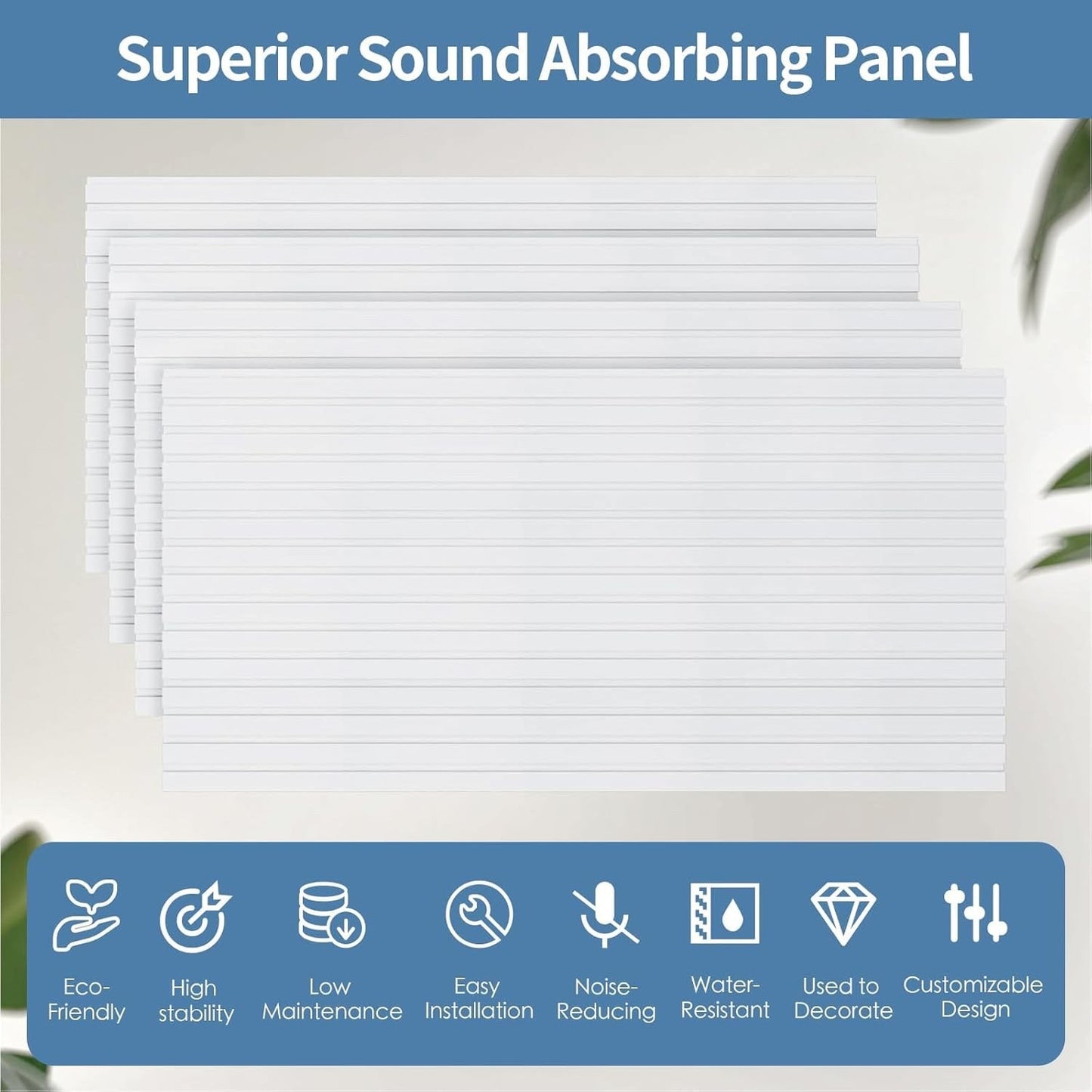 Acoustic Panels 10 Pack 47x24 in Soundproof Wall Panels Self Adhesive Foam