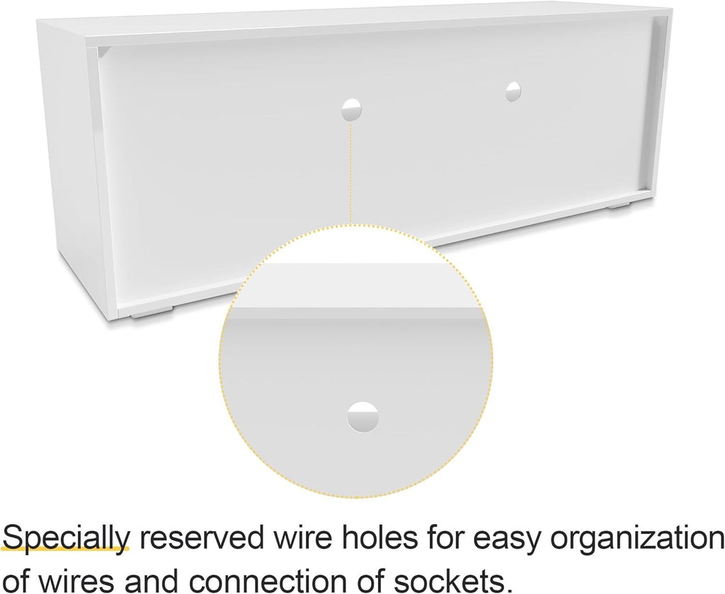 1200mm LED TV Stand White Gloss Cabinet Unit for 32-50 Inch TV Storage