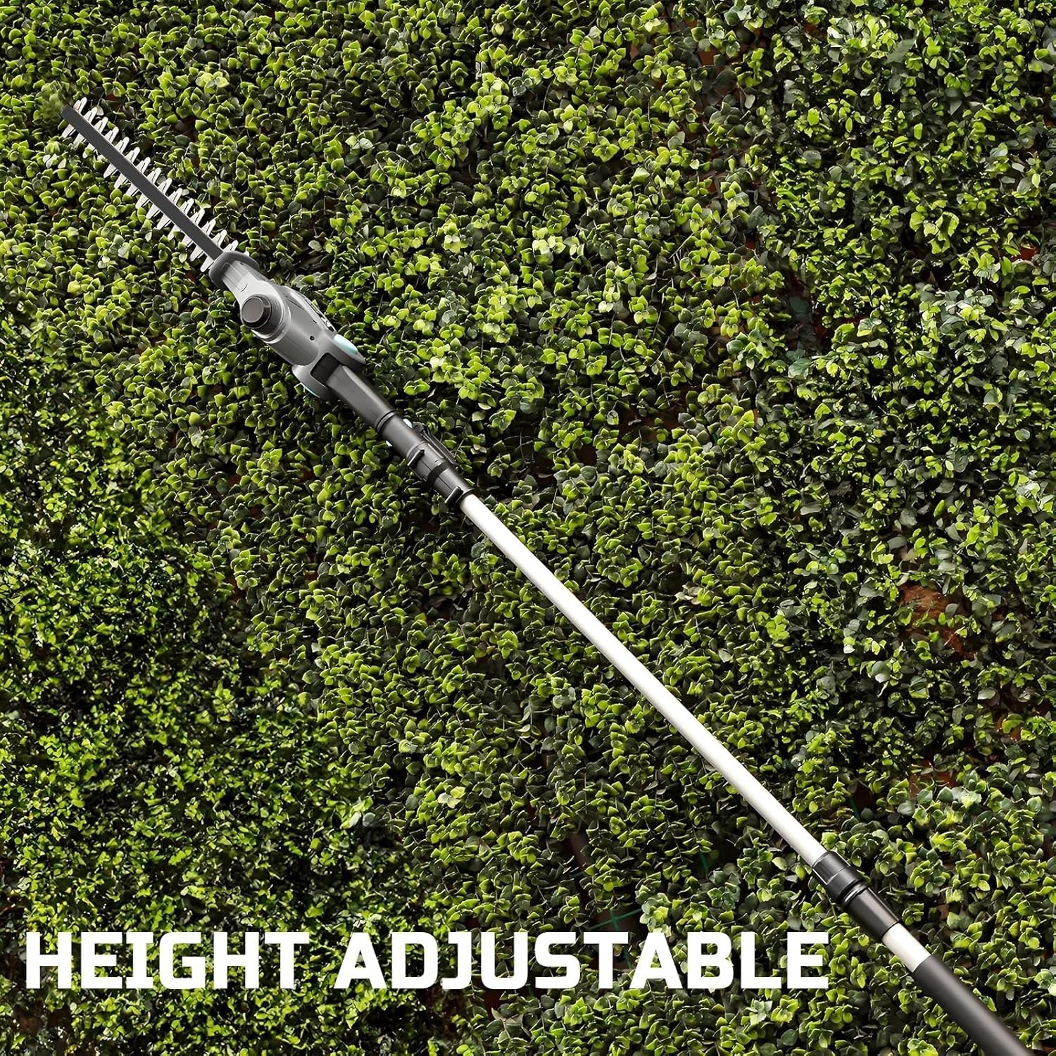 Cordless Telescopic Hedge Trimmer Long Reach 2x 2.0Ah Batteries Adjustable