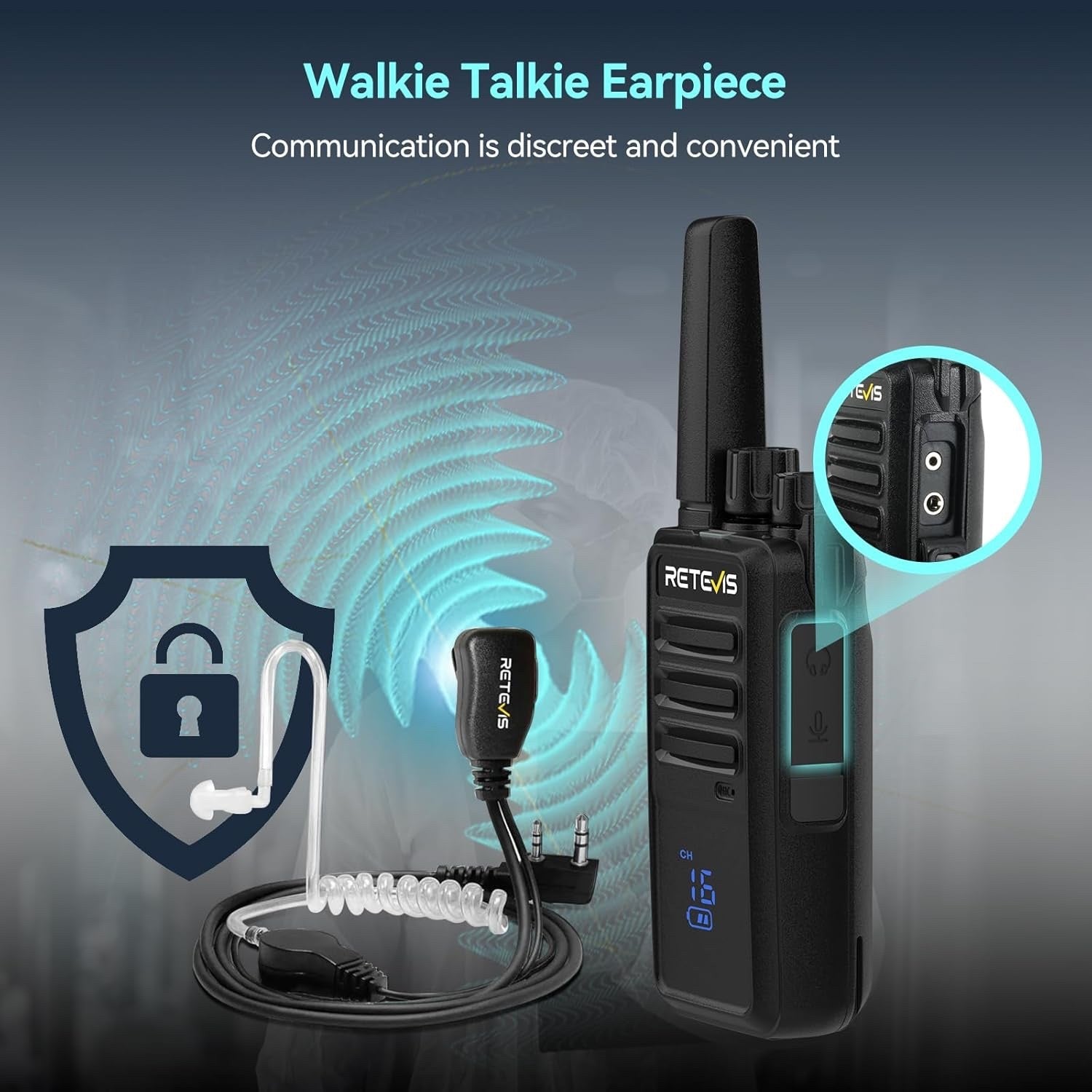 Retevis RT668H PMR446 Walkie Talkies 10 Pack Black Hidden Display USB-C 10-Way