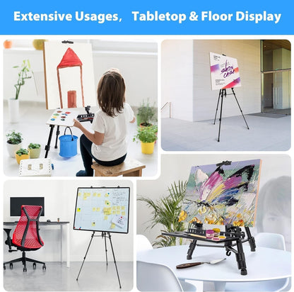 Artist Easel Tripod Stand 50-152cm Aluminium Painting Canvas Carry Bag Black