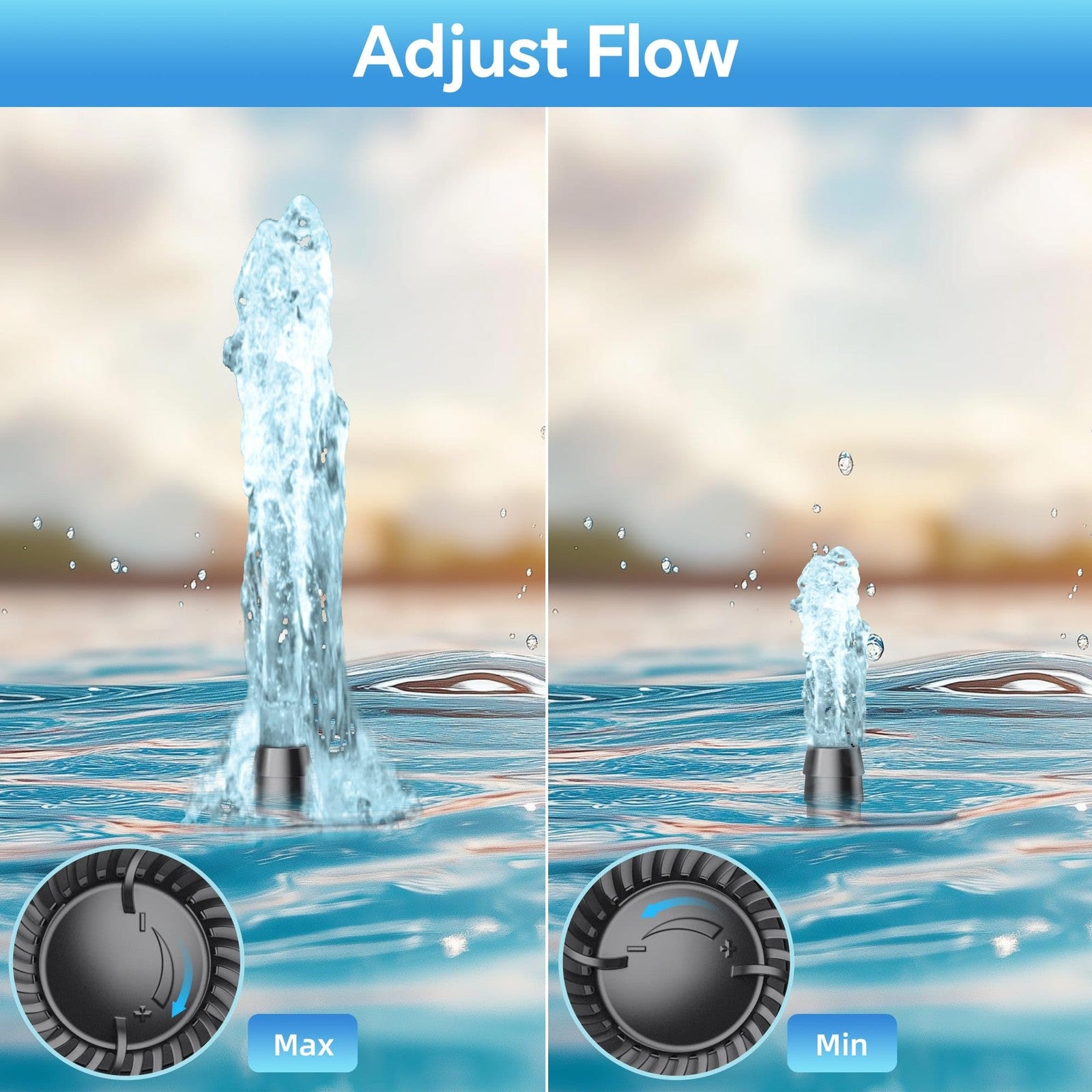 Billing Submersible Pump for Pond Dirty Water, 60W 3200 L/H Quiet Pond