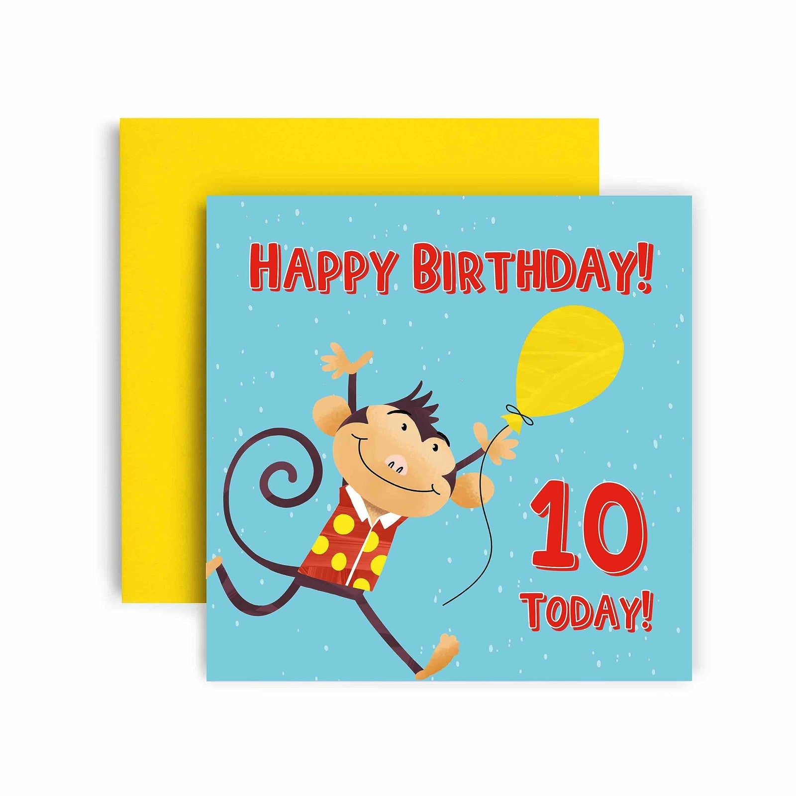 Huxters 10th Birthday Card – Monkey Birthday Cards for Boys and Girls