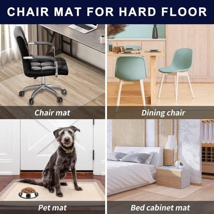 Office Chair Mat Hard Floor 120x75cm Clear PVC Anti-Slip Hardwood Protector