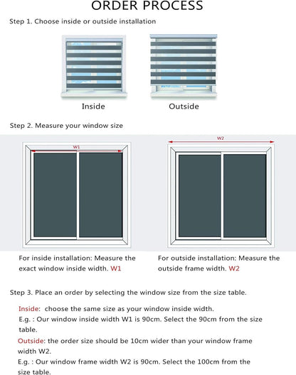 Grey Zebra Roller Blind 150x150cm Day Night Dual Layer Window Shade Blind
