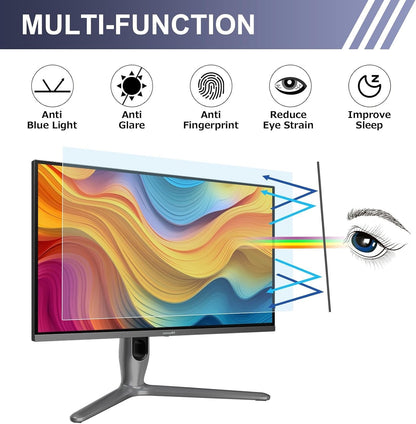 Monitor Screen Protector 24 Inch 2 Pack Blue Light Filter Anti Glare 531x298mm