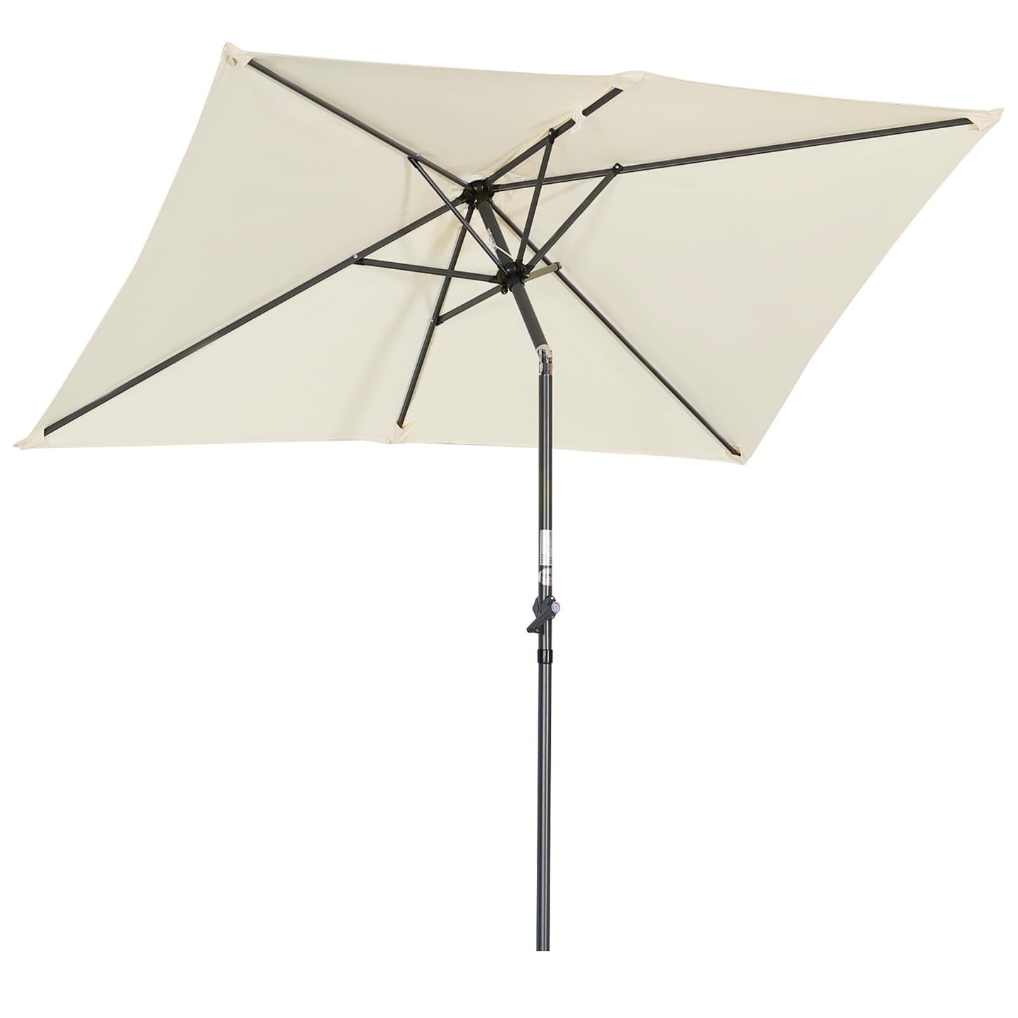 Garden Parasol Umbrella Crank Tilt 210x140cm Patio Sun Shade Cream