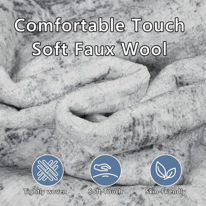Large Area Rug Carpet 240x340cm Grey Abstract Washable Non Slip Faux Wool Modern
